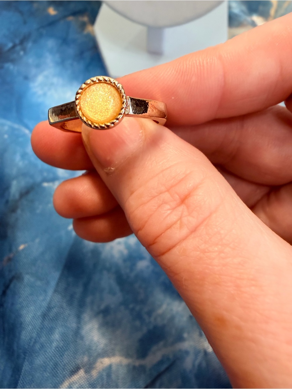 Hexagon shaped ring size 8